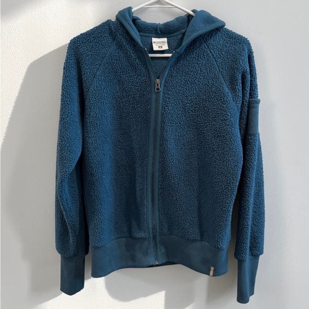 Columbia Full Zip Fleece Jacket Women’s Medium Blue Cozy Outdoor Zip Up